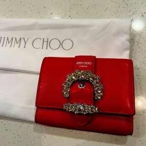 💕💕 Gorgeous jimmy Choo, red wallet with rhinestones like new💕💕